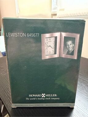 Howard Miller Lewiston Clock & Photo Frame - Silver Tone